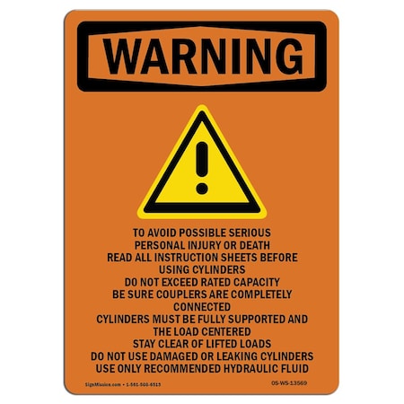 Signmission OSHA WARNING Sign, To Avoid Possible W/ Symbol, 14in X 10in Aluminum, 10" W, 14" L, Portrait OS-WS-A-1014-V-13569